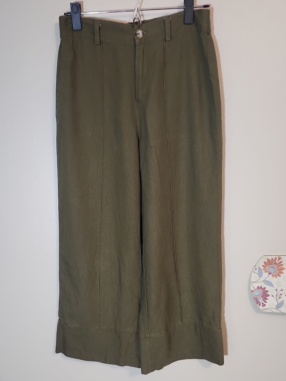 Joie Olive Wide-Leg Chinos Small